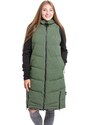 Meatfly dámská zimní dlouhá vesta Tama Olive | Zelená