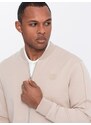 Ombre Men's lightweight bomber jacket with logo lining - light beige