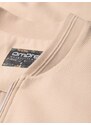 Ombre Men's lightweight bomber jacket with logo lining - light beige