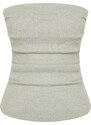 Trendyol Mint Drape Detailed Lurex/Silvery Strapless Elastic Knitted Blouse
