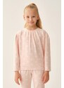 Dagi Pink Star Patterned Sweatshirt