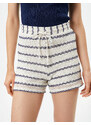 Koton Openwork Knit Shorts with Tie Waist Mini Cotton