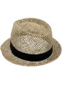 Fiebig Slaměný klobouk z mořské trávy s černou stuhou - Trilby