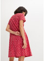 bonprix Úpletové šaty s květovým motivem Červená