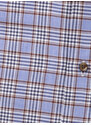 Willsoor Pánská slim-fit světle modrá košile s hnědým kárem a s tencelem 16703