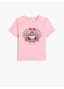 Koton T-Shirt Short Sleeve Crew Neck Ribbed Heart Printed