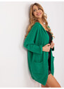 Fashionhunters Zelený dámský kardigan s kapucí