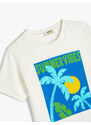 Koton T-Shirt Palm Printed Short Sleeve Crew Neck Cotton