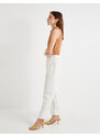 Koton Carrot Trousers with Lace Waist High Waist Pocket Detail