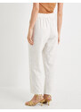 Koton Carrot Trousers with Lace Waist High Waist Pocket Detail