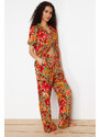 Trendyol Multi Color Floral Viscose Woven Pajamas Set