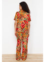 Trendyol Multi Color Floral Viscose Woven Pajamas Set