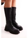 Shoeberry Women's Lasula Black Boots Boots, Black Skin.