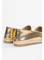 Shoeberry Women's Melany Gold Shiny Daily Espadrilles