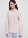 Bavlněná košile Tommy Hilfiger růžová barva, regular, s klasickým límcem