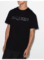 ALEXANDER MCQUEEN Embroidered Logo Black tričko