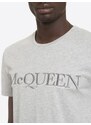 ALEXANDER MCQUEEN Embroidered Logo Grey tričko