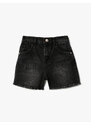 Koton Denim Shorts Worn Detail Pocket Cotton.