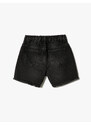 Koton Denim Shorts Worn Detail Pocket Cotton.