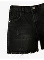 Koton Denim Shorts Worn Detail Pocket Cotton.