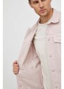 Džínová bunda Pepe Jeans pánská, růžová barva, přechodná
