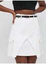 Bavlněná sukně Elisabetta Franchi bílá barva, mini, áčková, GO01642E2