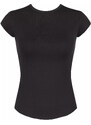 Dámské tričko GO Ribbed T-Shirt - BLACK - černé 0004 - SLOGGI