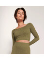 Dámský top EVER Infused CBD Crop top LS - GREEN - zelený 7309 - SLOGGI