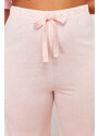 Trendyol Curve Powder Crew Neck 3-Piece Knitted Pajamas Set