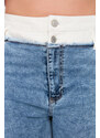 Trendyol Curve Light Blue Waist Belt Detail Straight Fit Jeans