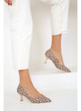 Soho Women's Beige Classic Heeled Shoes 18961