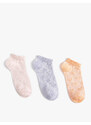 Koton Set of 3 Textured Booties Socks