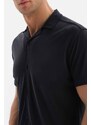 Dagi Navy Blue Cupra Short Sleeve Modal Shirt