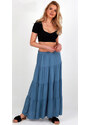 Fashionweek Dlouhá maxi letní španělská sukně ze vzdušného materiálu s volánky ZIZI266
