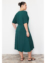 Trendyol Curve Emerald Green Midi Knitted Dress