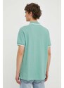 Bavlněné polo tričko Levi's zelená barva