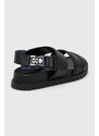 Kožené sandály Tommy Hilfiger ELEVATED TH BUCKLE LTH SANDAL pánské, černá barva, FM0FM05007