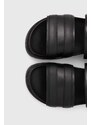 Kožené sandály Tommy Hilfiger ELEVATED TH BUCKLE LTH SANDAL pánské, černá barva, FM0FM05007