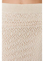 Trendyol Stone Midi Lined Openwork/Perforated Knitwear Skirt