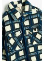 Koton Boy's Blue Plaid Jacket