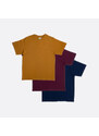 Pánské tričko Queens 3-Pack Men’s Essential Contrast Print Mustard/ Bordeaux/ Navy
