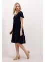 Bigdart 2352 Short V Neck Dress - E. Navy Blue