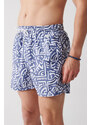 Avva Gray Quick Dry Geometric Printed Standard Size Special Boxed Comfort Fit Swimsuit Sea Shorts