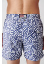 Avva Gray Quick Dry Geometric Printed Standard Size Special Boxed Comfort Fit Swimsuit Sea Shorts