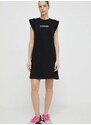 Bavlněné šaty Guess ATHENA černá barva, mini, oversize, V4GK05 KC641
