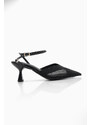 Marjin Women's Stiletto Mesh Detail Pointed Toe Heels Mires Black