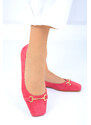 Soho Women's Fuchsia Suede Flats 19001