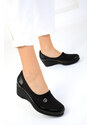 Soho Women's Black Wedge Heels 18918