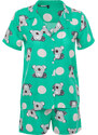 Trendyol Green Animal Pattern Viscose Woven Pajamas Set