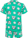 Trendyol Green Animal Pattern Viscose Woven Pajamas Set